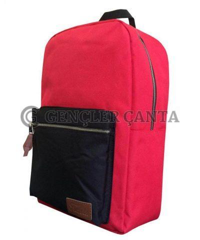 INQ KIRMIZI-SİYAH SIRT ÇANTASI - Görsel 3