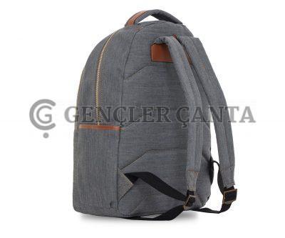 grauer Denim-Rucksack fürs College – Bild 3