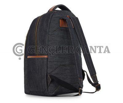 Denim-Rucksack in Marineblau – Bild 3