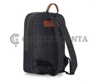 Denim Casual Lacivert Sırt Çantası - Görsel 3