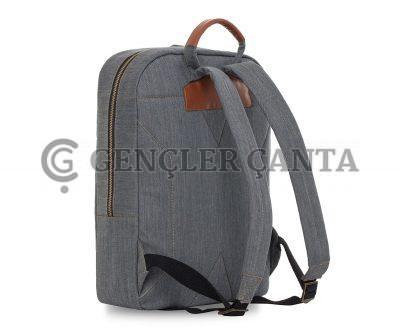 Denim Casual Gri Sırt Çantası - Görsel 3