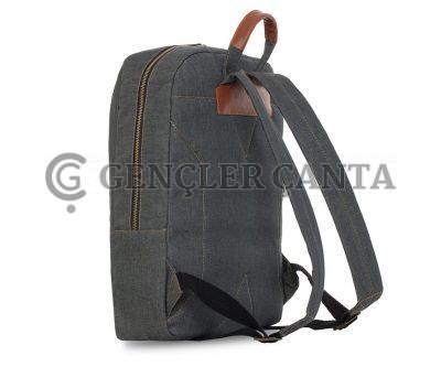 Denim Casual Gri Sırt Çantası - Görsel 3
