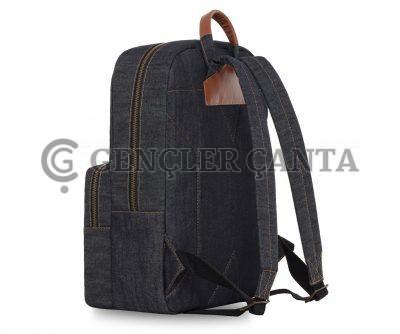 Sac à dos classique en denim bleu marine – Image 3