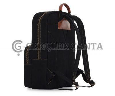 Klassischer schwarzer Denim-Rucksack – Bild 3