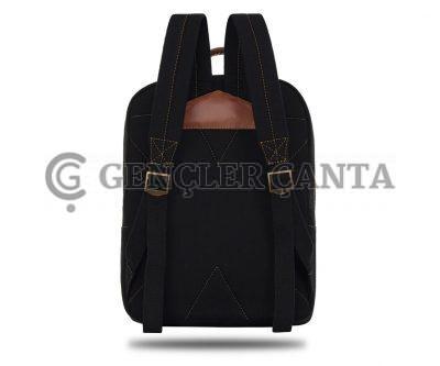 Klassischer schwarzer Denim-Rucksack – Bild 4