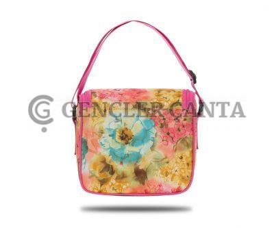 Kultige Lunchtasche mit rosa Blumenmuster – Bild 3
