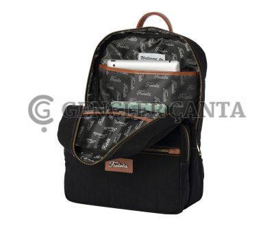 Klassischer schwarzer Denim-Rucksack – Bild 5