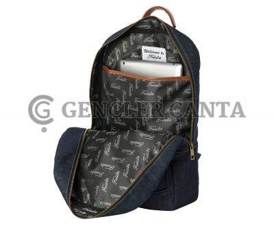 Sac à dos classique en denim bleu marine – Image 5