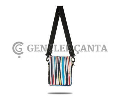 Fudela Çapraz Askılı Rahat Günlük Kullanım Omuz Çantası Renkli Çizgiler